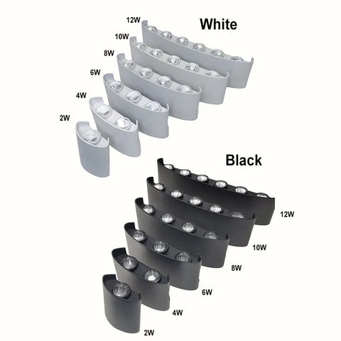 White LED Wall Sconces - Modern Indoor/Outdoor Up Down Lights