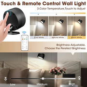 Magnetic LED Wall Light – Rechargeable, Dimmable, 360° Rotation