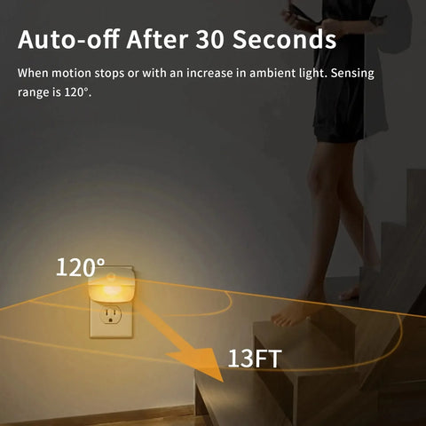 LED Motion Sensor Night Light | Dimmable Wall Lamp for Bedroom & Hallway
