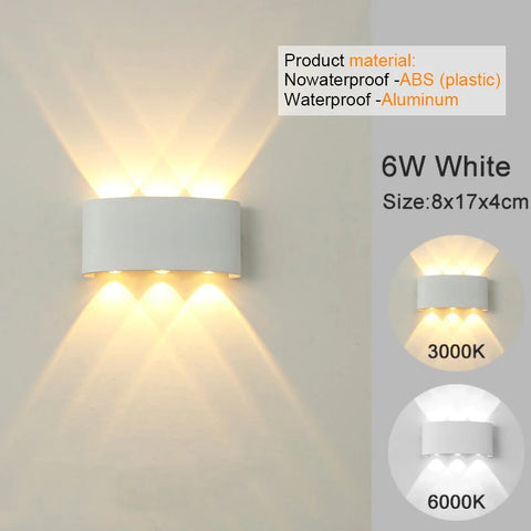 White LED Wall Sconces - Modern Indoor/Outdoor Up Down Lights
