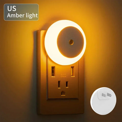 LED Night Light with Dusk to Dawn Sensor | Indoor Wall Lamp for Bedroom, Bathroom, Hallway