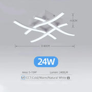 Modern LED Ceiling Lamp - Curved Chandelier for Bedroom & Living Room