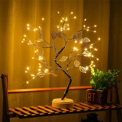 LED Rose Tree Table Lamp | USB Fairy Light for Christmas, Wedding & Home