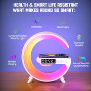 Wireless Charger Stand with RGB Light, Alarm, and Speaker