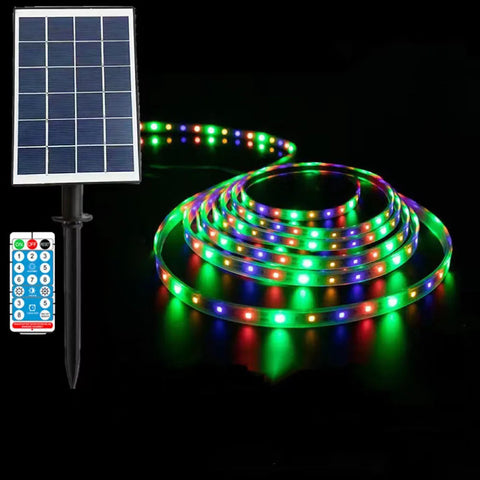 LED Strip Lights RGB - Solar Powered & Remote Control for Room & Outdoor Decor